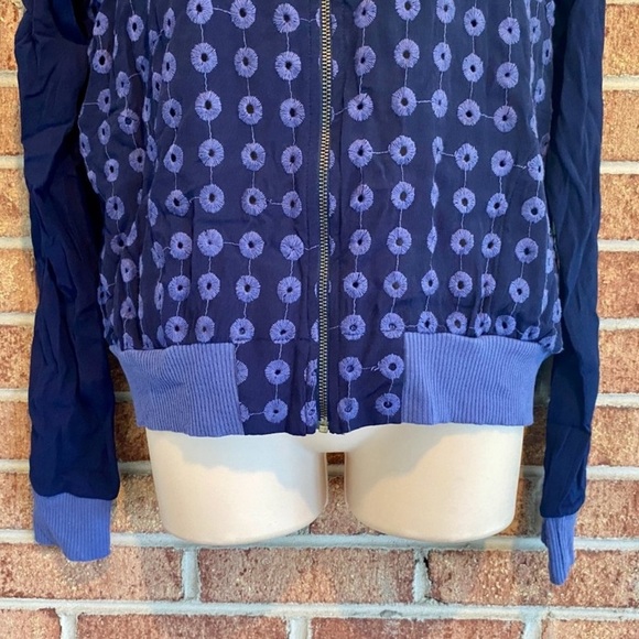 Anthropologie Amadi Eyelet Bomber Jacket Small. B1 - Picture 5 of 9